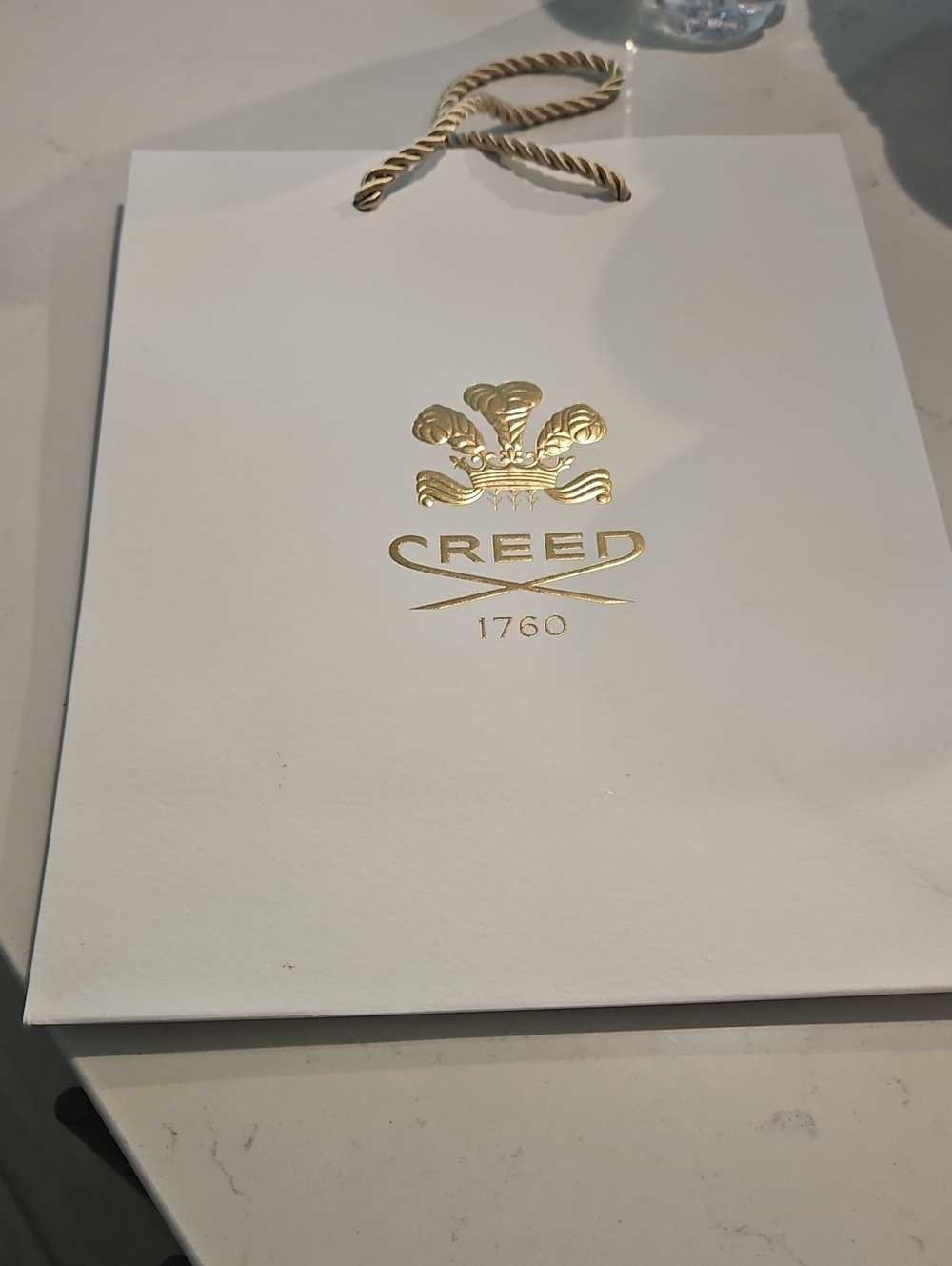 Creed 1760 White & Gold Luxury Gift Bag